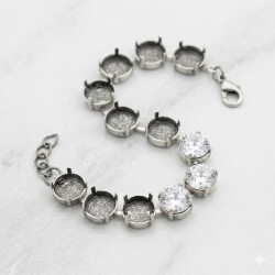 Bracelet setting for 12 mm Rivoli Swarovski Crystals