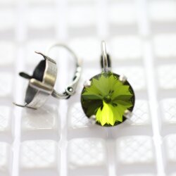 Ohrring Fassung fr 12 mm Rivoli Swarovski Stein