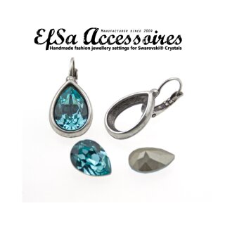 Ohrring Fassung fr 14x10 Pearshape Swarovski Stein