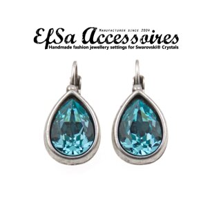 Ohrring Fassung fr 14x10 Pearshape Swarovski Stein