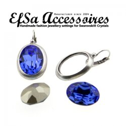 Ohrring Fassung fr 18x13 mm Oval Swarovski Stein