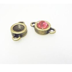 10 Stück Anhängerfassungen mit 2 Ösen für 8 mm Swarovski Chatons – Versilbert