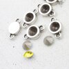 10 Stück Anhängerfassungen mit 2 Ösen für 8 mm Swarovski Chatons – Versilbert