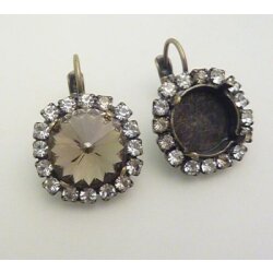 Earring setting for 12 mm Rivoli Swarovski Crystals