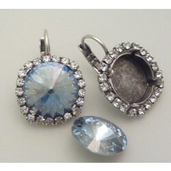 Earring setting for 14 mm Rivoli Swarovski Crystals