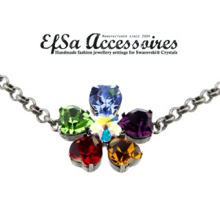 Ketten Fassung fr 11x10 und 10 mm Heart, Flower Swarovski Steine