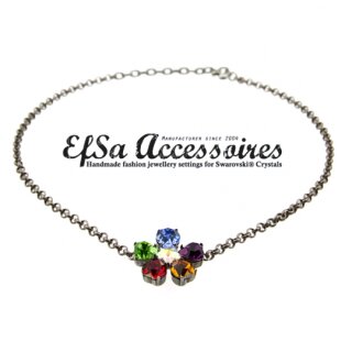 Ketten Fassung fr 11x10 und 10 mm Heart, Flower Swarovski Steine