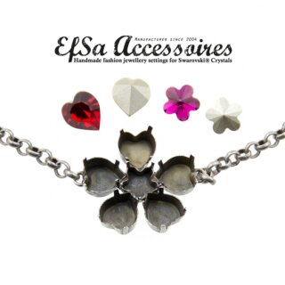Ketten Fassung fr 11x10 und 10 mm Heart, Flower Swarovski Steine