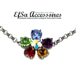 necklace setting for Swarovski Crystals 4800, 11x10 mm and 4744, 10 mm