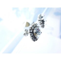 Stud Earring setting with crystal border für 8 mm...