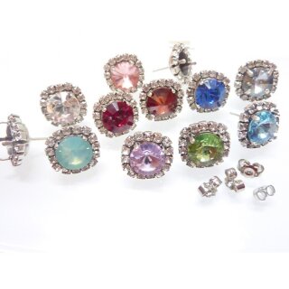 Ohrstecker Fassung fr 10 mm Chatons, Rivoli Swarovski Stein