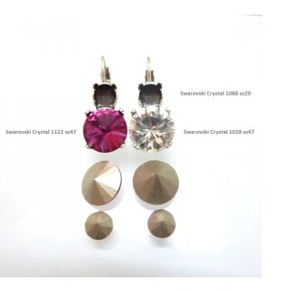 Ohrring Fassung fr 6 mm Chatons Swarovski Stein und 1122, ss47 (10 mm)