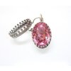 Earring setting for 18x13 mm Oval Swarovski Crystals