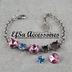 Bracelet setting for 8 mm Chatons Swarovski Crystals and...