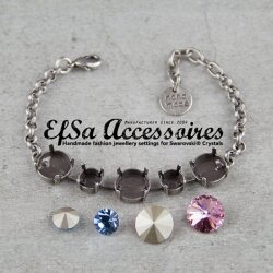 Bracelet setting for 8 mm Chatons Swarovski Crystals and...