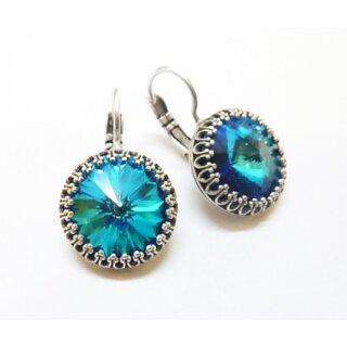 Ring Fassung gedreht  fr 14 mm Rivoli Swarovski Stein