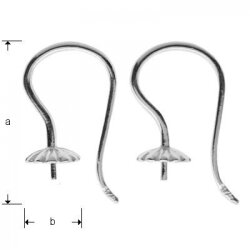 18x10,5 mm Earhook 925 Silver for Beads - 5 pairs