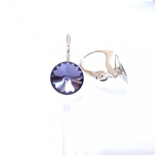 Ohrringe 925 Silber/ Rhodiniert für Swarovski Nr. 1122, ss39 (8 mm)