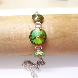 Bracelet setting for 10 mm Rivoli Swarovski Crystals and...