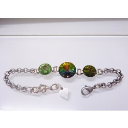 Bracelet setting for 10 mm Rivoli Swarovski Crystals and 14 mm