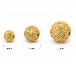 Gold Plated Stardust Brass Beads, Round Jewelry Beads 6...