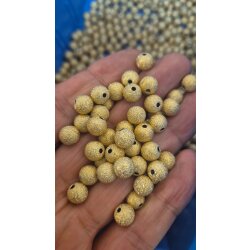 Gold Plated Stardust Brass Beads, Round Jewelry Beads 6 mm 8 mm 12 mm, Textured Beads for Jewelry Making