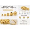 Gold Plated Stardust Brass Beads, Round Jewelry Beads 6 mm 8 mm 12 mm, Textured Beads for Jewelry Making