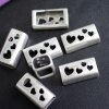 5 Heart Sliderbeads 26x13 mm for Regaliz