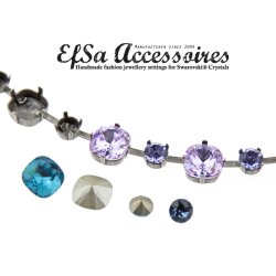 necklace setting for 6 mm Chatons and 10 mm Cushion Square Swarovski Crystals
