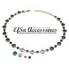 necklace setting for 6 mm Chatons and 10 mm Cushion Square Swarovski Crystals