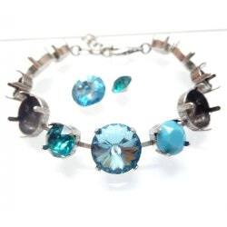Bracelet setting for 8 mm Chatons Swarovski Crystals and...