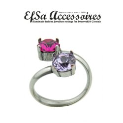 Ring setting for 8 mm Chatons or Rivoli Swarovski Crystals