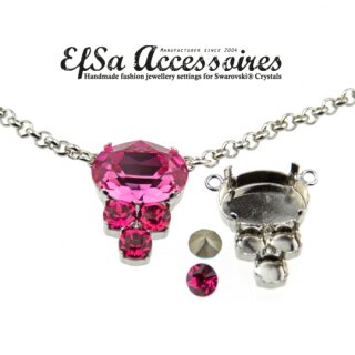 necklace setting for 6 mm Chatons Swarovski Crystals and 4120, 18*13 mm