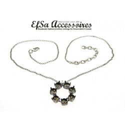 necklace setting for 8 mm Chatons and 12 mm Rivoli...