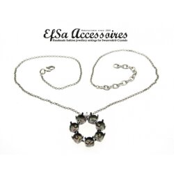 necklace setting for 8 mm Chatons and 12 mm Rivoli Swarovski Crystals