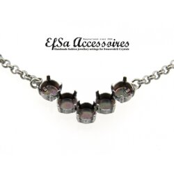necklace setting for 8 mm Chatons and 12 mm Rivoli Swarovski Crystals