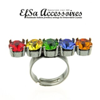 Ring Fassung fr 8 mm Chatons, Rivoli Swarovski Stein