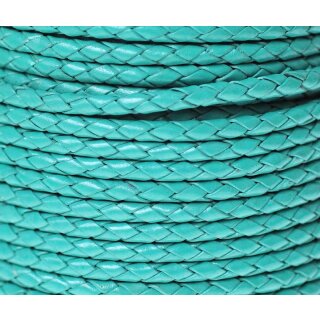 1 m Trkis Mintgrn, Geflochtenes Leder 4 mm