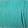 1 m turquoise Mint green, braided Leather 4 mm