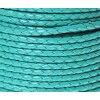 1 m turquoise Mint green, braided Leather 4 mm