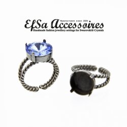 Ring setting for 14 mm Rivoli Swarovski Crystals