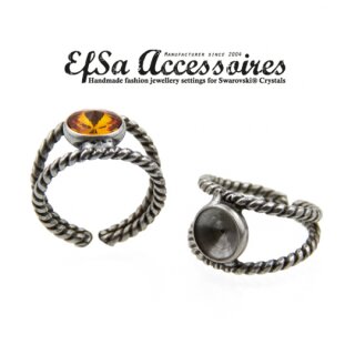 Ring Fassung fr 8 mm Rivoli Swarovski Stein
