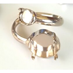 Ring Setting for 12 mm and 6 mm Cushion Fancy, Chatons Swarovski Crystals