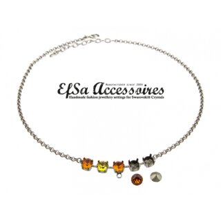 Ketten Fassung fr 8 mm Chatons, Rivoli Swarovski Stein