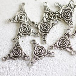 10 Triangle Flower Pendants