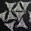 10 Triangle Flower Pendants