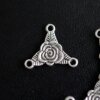 10 Triangle Flower Pendants