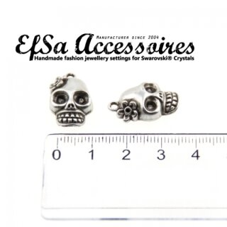 10 Lady Totenkopf Anhänger, Silber Charms
