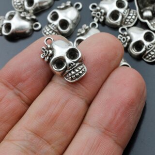 10 Lady Totenkopf Anhnger, Silber Charms