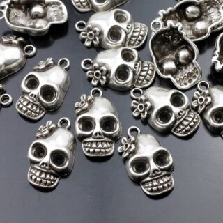 10 Lady Totenkopf Anhnger, Silber Charms